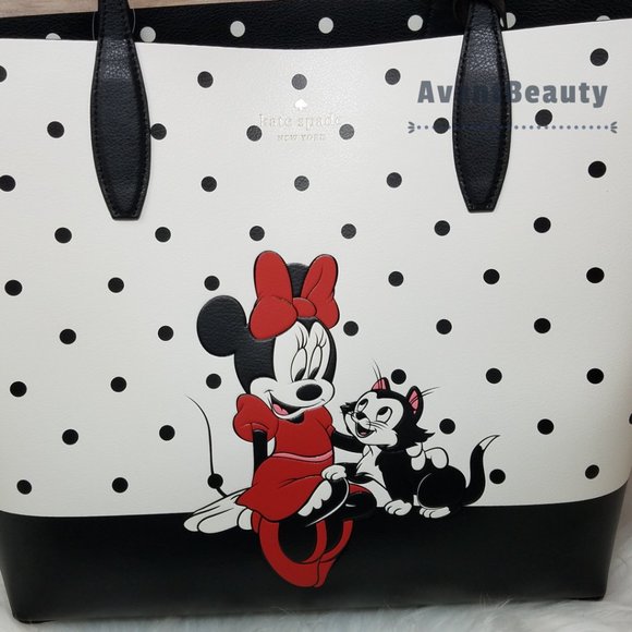disney x kate spade new york white minnie mouse tote bag Reversible Black white - Picture 7 of 13